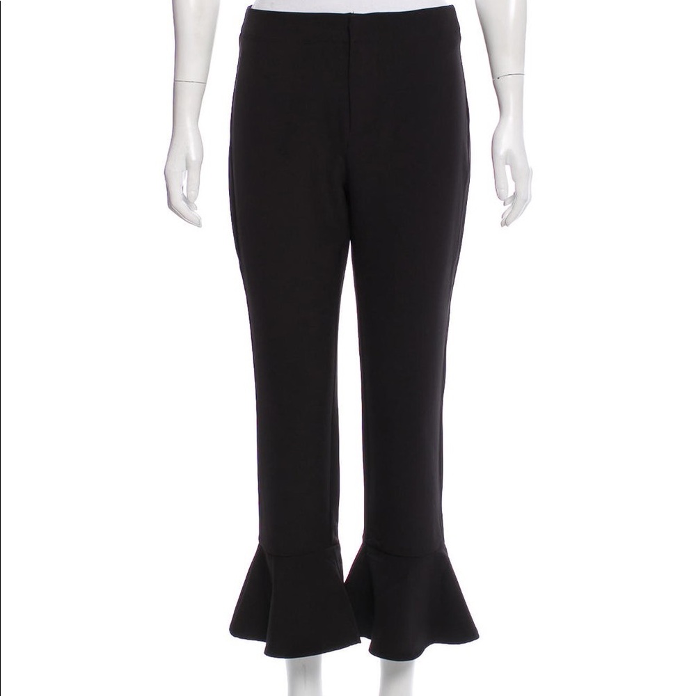 Black Rebecca Minkoff ruffle-mid-rise pants